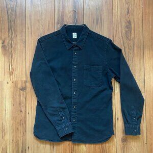 Hiroshi Kato Button Down Shirt, black textured, Sz XL